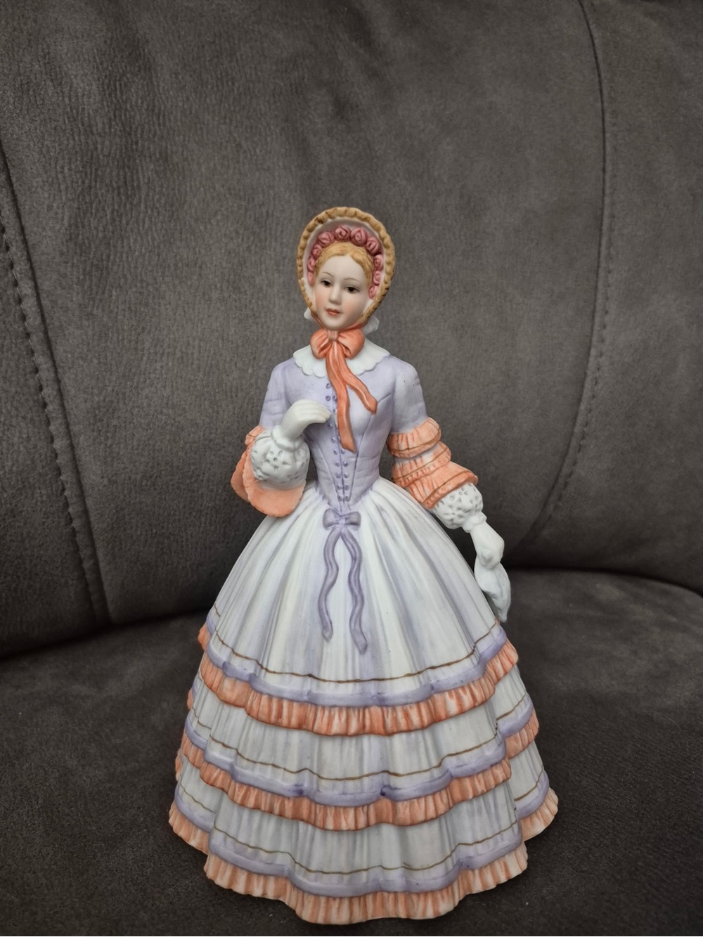 Lenox Porcelain Victorian Lady Figurine in Lavender and Peach